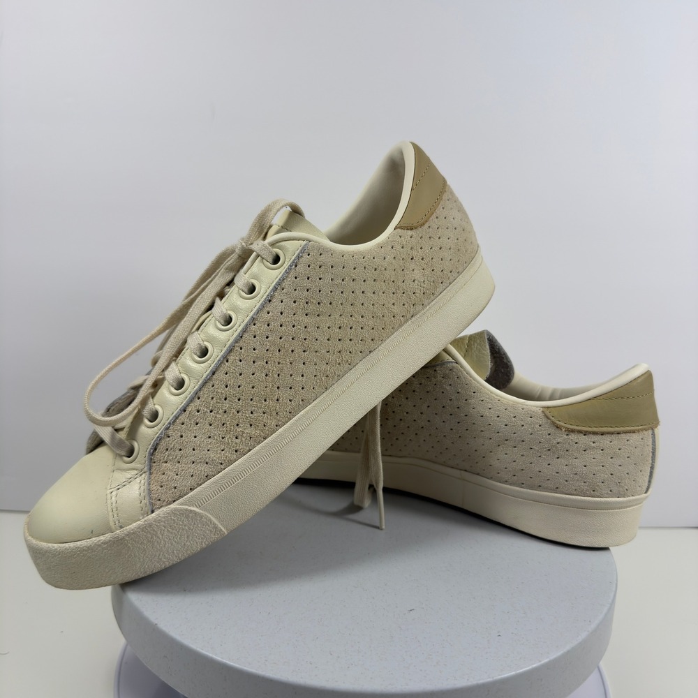 Adidas Low Top Sneakers Suede Perforated Casual Cream‎ Minimalist Size 7.5